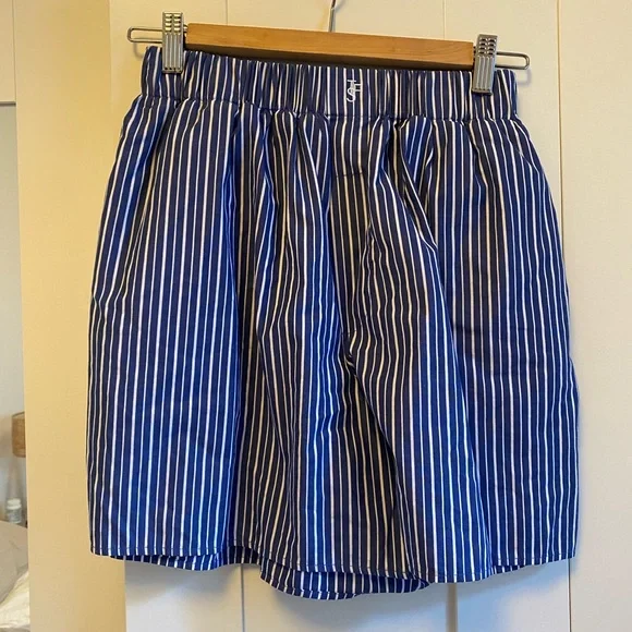 The Frankie Shop Blue and White Striped Shorts - Picture 1 of 3